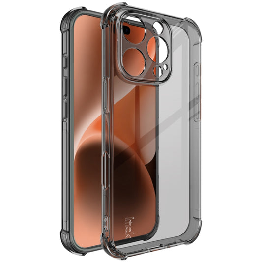 For iPhone 16 Pro imak Shockproof Airbag TPU Phone Case(Transparent Black) - iPhone 16 Pro Cases by imak | Online Shopping UK | buy2fix