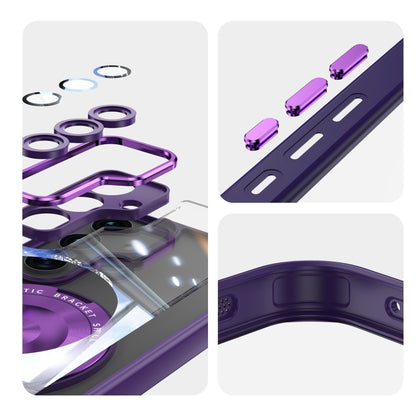 For Samsung Galaxy S25 5G 360 Holder MagSafe Acrylic Hybrid TPU Phone Case(Purple) - Galaxy S25 5G Cases by buy2fix | Online Shopping UK | buy2fix