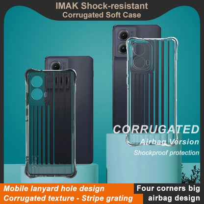 For Motorola Edge 2024 5G IMAK Corrugated Texture Airbag TPU Phone Case(Transparent) - Motorola Cases by imak | Online Shopping UK | buy2fix