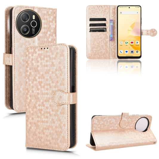 For Blackview Shark 8 Honeycomb Dot Texture Leather Phone Case(Gold) - More Brand by buy2fix | Online Shopping UK | buy2fix