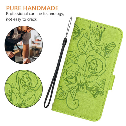 For Ulefone Note 18 Ultra Embossed Rose RFID Anti-theft Leather Phone Case(Green) - Ulefone Cases by buy2fix | Online Shopping UK | buy2fix