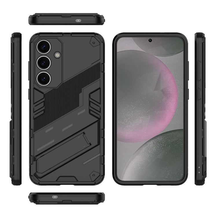 For Samsung Galaxy S25+ 5G Punk Armor 2 in 1 PC + TPU Shockproof Phone Case with Invisible Holder(Black) - Galaxy S25+ 5G Cases by buy2fix | Online Shopping UK | buy2fix