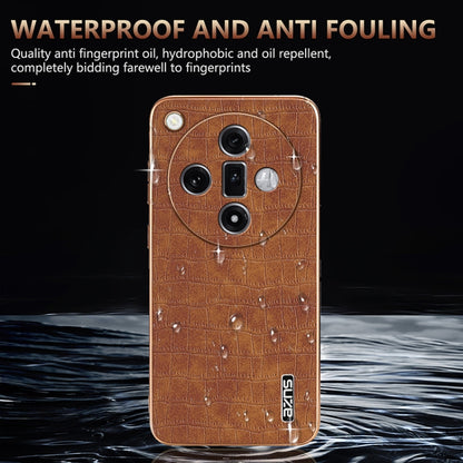 For OPPO Find X7 AZNS Electroplated Frame Crocodile Texture Full Coverage Phone Case(Blue) - Find X7 Cases by AZNS | Online Shopping UK | buy2fix