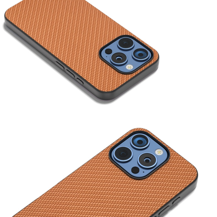 For iPhone 16 Pro Carbon Fiber Texture Protective Phone Case(Light Brown) - iPhone 16 Pro Cases by buy2fix | Online Shopping UK | buy2fix