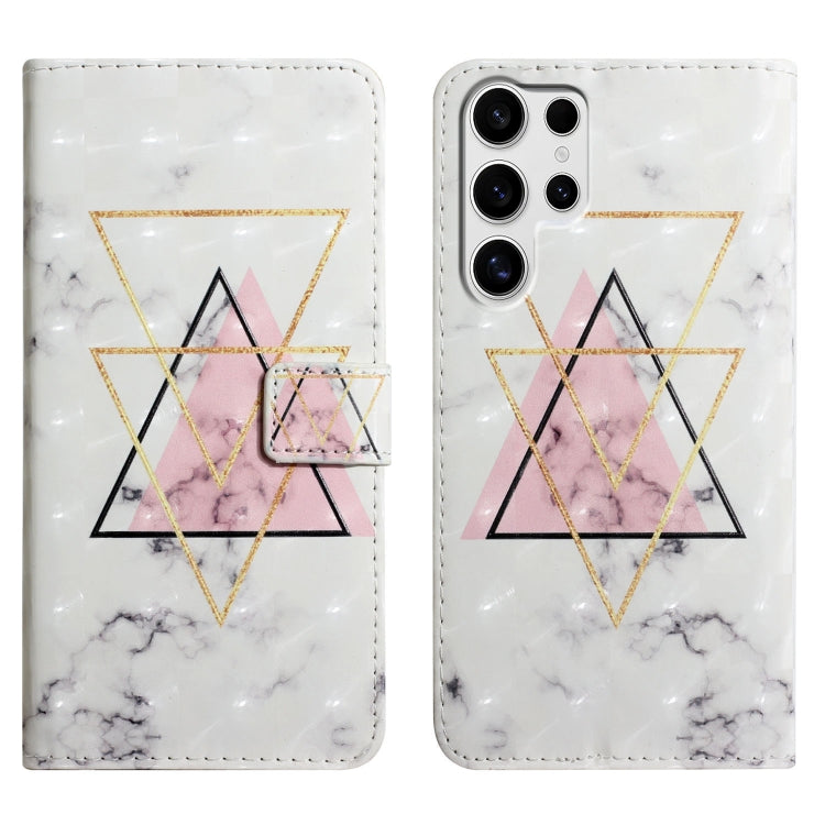 For Samsung Galaxy S25 Ultra 5G Oil Embossed 3D Drawing Leather Phone Case(Triangular Marble) - Galaxy S25 Ultra 5G Cases by buy2fix | Online Shopping UK | buy2fix