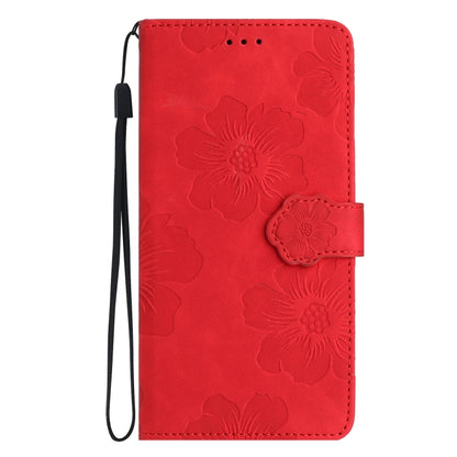 For Samsung Galaxy S25 5G Flower Embossing Pattern Leather Phone Case(Red) - Galaxy S25 5G Cases by buy2fix | Online Shopping UK | buy2fix