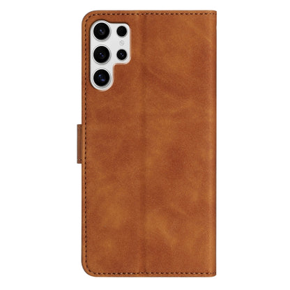 For Samsung Galaxy S25 Ultra 5G Seven Butterflies Embossed Leather Phone Case(Brown) - Galaxy S25 Ultra 5G Cases by buy2fix | Online Shopping UK | buy2fix