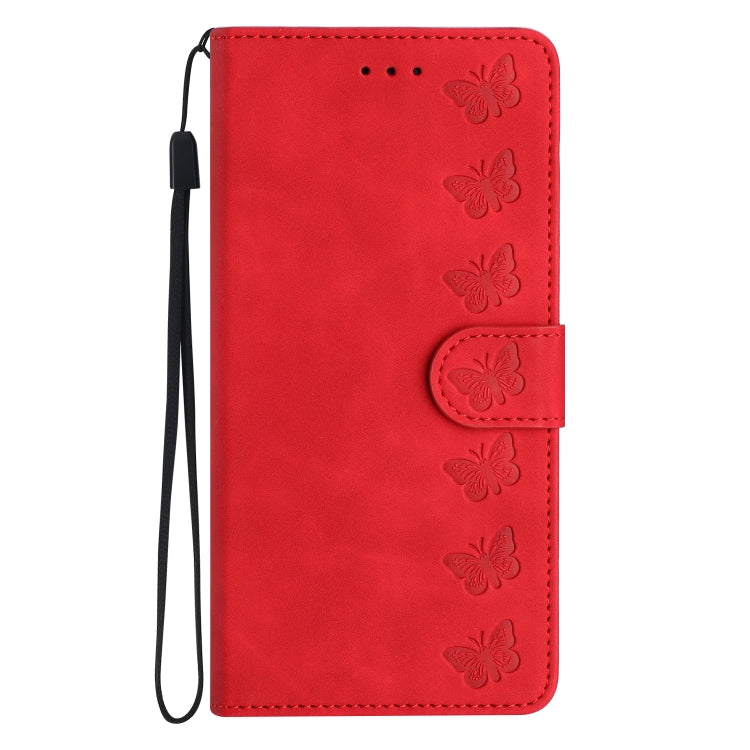 For Samsung Galaxy S25 Ultra 5G Seven Butterflies Embossed Leather Phone Case(Red) - Galaxy S25 Ultra 5G Cases by buy2fix | Online Shopping UK | buy2fix