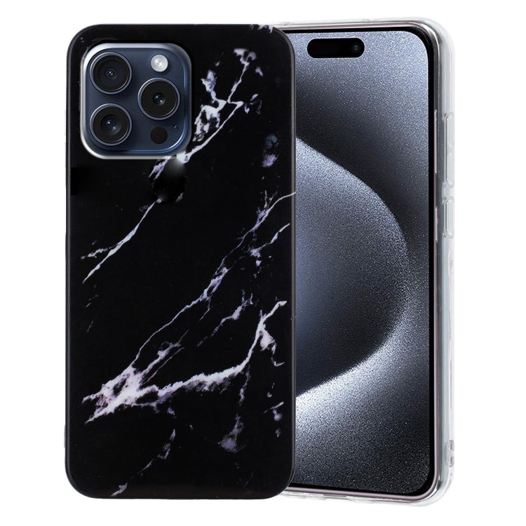 For iPhone 16 Pro IMD Marble TPU Phone Case(Black) - iPhone 16 Pro Cases by buy2fix | Online Shopping UK | buy2fix