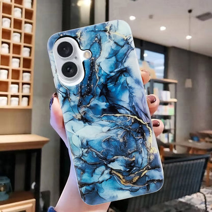 For iPhone 16 Plus IMD Marble TPU Phone Case(Grey) - iPhone 16 Plus Cases by buy2fix | Online Shopping UK | buy2fix