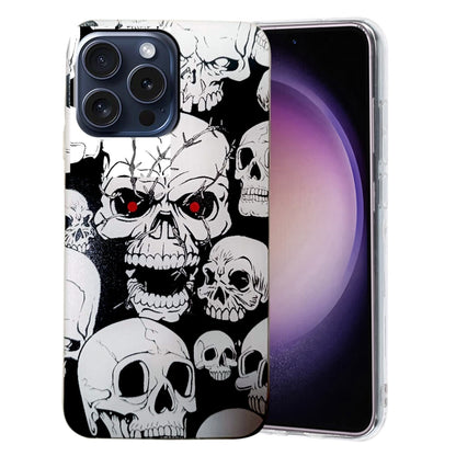 For iPhone 16 Pro Colored Drawing Pattern TPU Phone Case(Skull) - iPhone 16 Pro Cases by buy2fix | Online Shopping UK | buy2fix