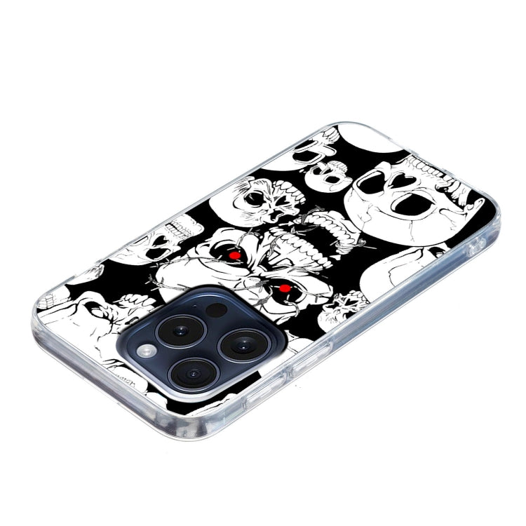 For iPhone 16 Pro Colored Drawing Pattern TPU Phone Case(Skull) - iPhone 16 Pro Cases by buy2fix | Online Shopping UK | buy2fix