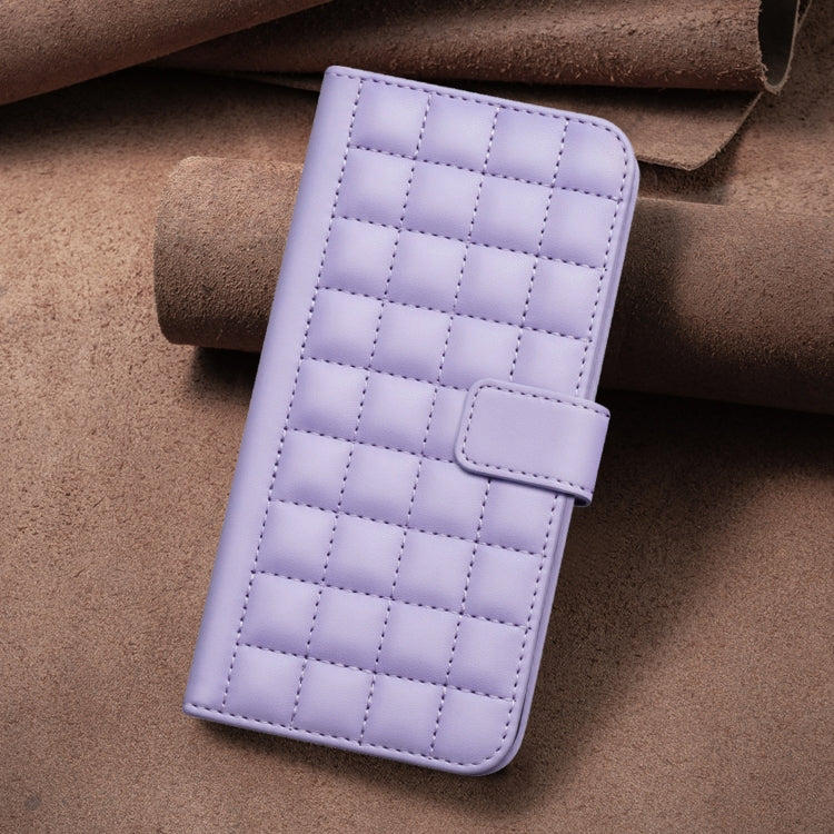 For iPhone 16 Pro Square Texture Leather Phone Case(Purple) - iPhone 16 Pro Cases by buy2fix | Online Shopping UK | buy2fix