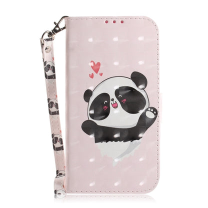 For Samsung Galaxy S25 5G 3D Colored Horizontal Flip Leather Phone Case(Heart Panda) - Galaxy S25 5G Cases by buy2fix | Online Shopping UK | buy2fix