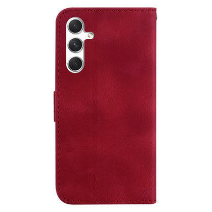 For Samsung Galaxy S25 5G Seven-shaped Embossed Leather Phone Case(Red) - Galaxy S25 5G Cases by buy2fix | Online Shopping UK | buy2fix