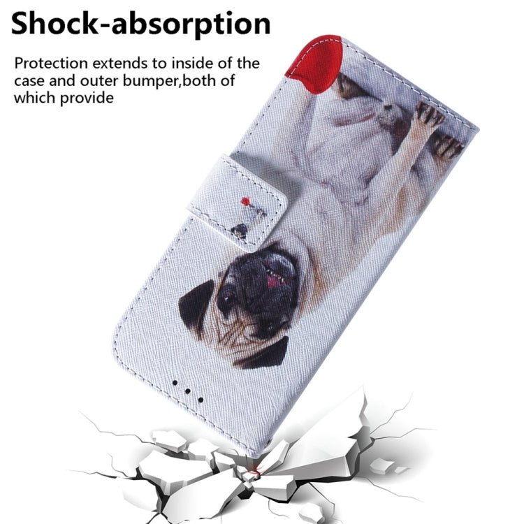 For Samsung Galaxy S25 5G Coloured Drawing Flip Leather Phone Case(Pug) - Galaxy S25 5G Cases by buy2fix | Online Shopping UK | buy2fix