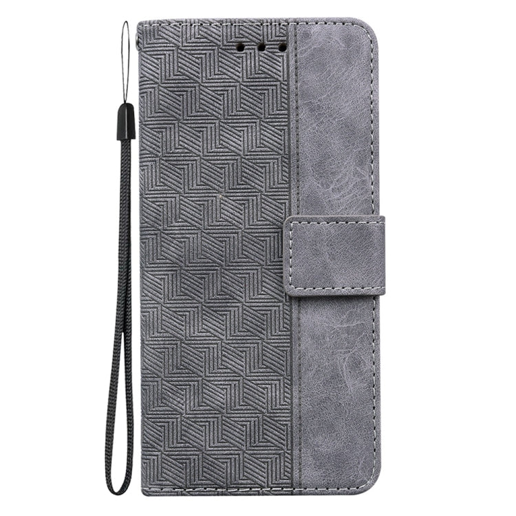 For Samsung Galaxy S25 5G Geometric Embossed Leather Phone Case(Grey) - Galaxy S25 5G Cases by buy2fix | Online Shopping UK | buy2fix