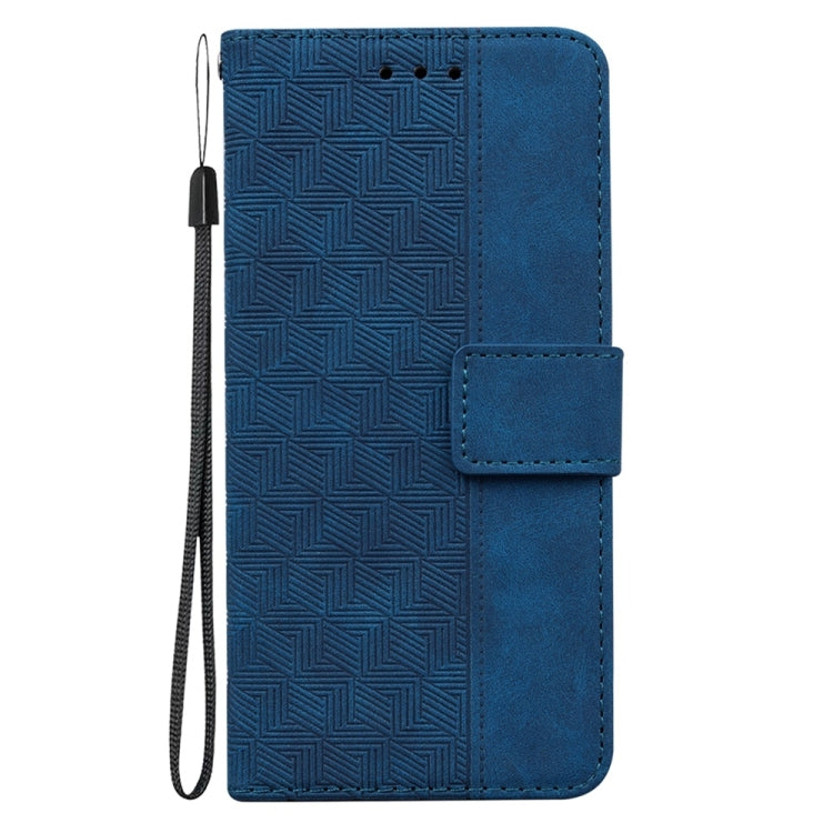 For Samsung Galaxy S25 5G Geometric Embossed Leather Phone Case(Blue) - Galaxy S25 5G Cases by buy2fix | Online Shopping UK | buy2fix