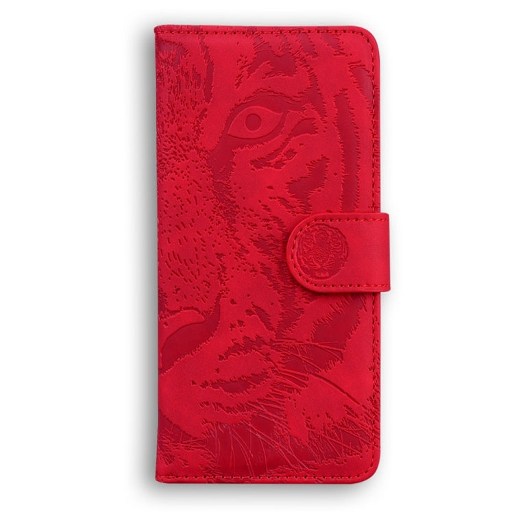 For Samsung Galaxy S25 5G Tiger Embossing Pattern Flip Leather Phone Case(Red) - Galaxy S25 5G Cases by buy2fix | Online Shopping UK | buy2fix