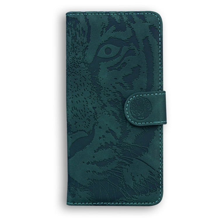 For Samsung Galaxy S25 5G Tiger Embossing Pattern Flip Leather Phone Case(Green) - Galaxy S25 5G Cases by buy2fix | Online Shopping UK | buy2fix