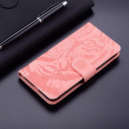 For Samsung Galaxy S25 5G Tiger Embossing Pattern Flip Leather Phone Case(Pink) - Galaxy S25 5G Cases by buy2fix | Online Shopping UK | buy2fix