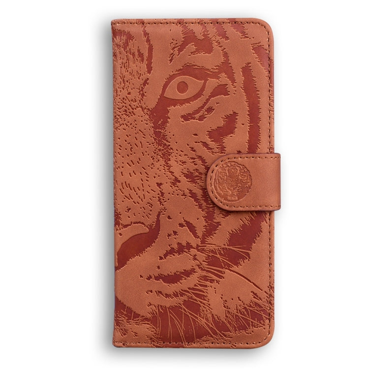 For Samsung Galaxy S25 Ultra 5G Tiger Embossing Pattern Flip Leather Phone Case(Brown) - Galaxy S25 Ultra 5G Cases by buy2fix | Online Shopping UK | buy2fix