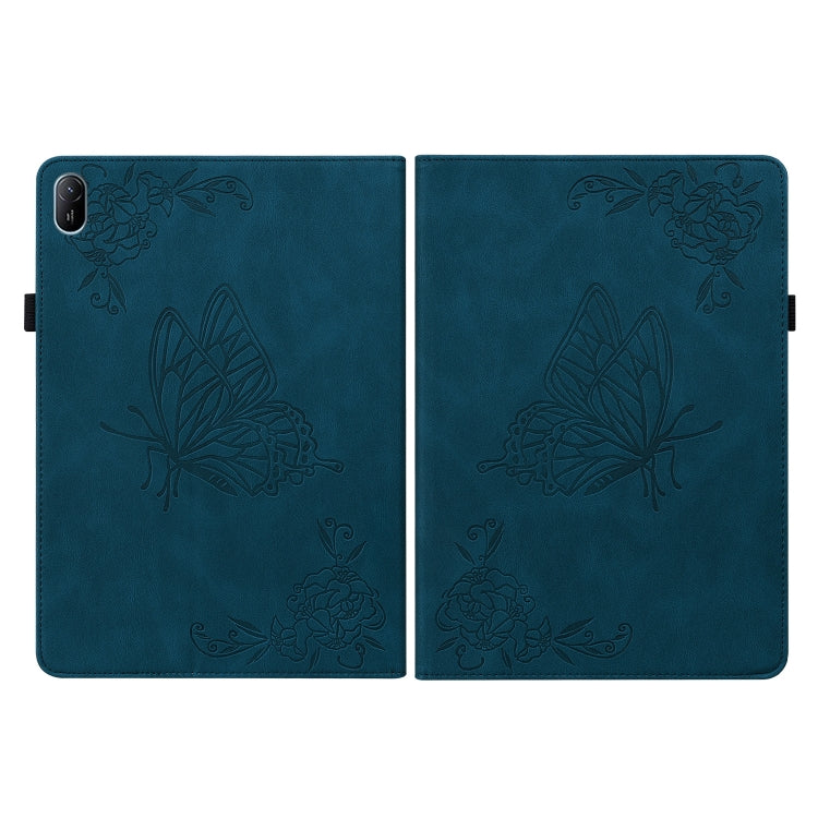 For Huawei MatePad SE 11 2024 Butterfly Flower Embossed Leather Tablet Case(Blue) - Huawei by buy2fix | Online Shopping UK | buy2fix