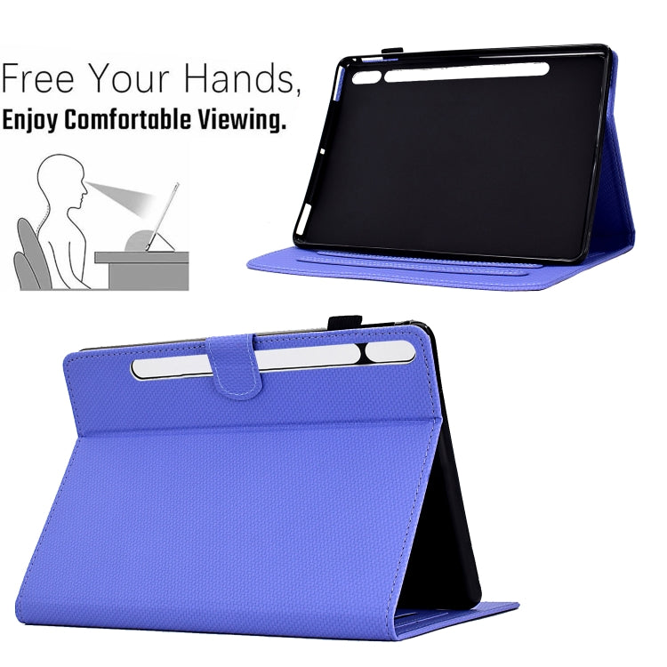 For Samsung Galaxy Tab S9 / S9 FE Solid Color Fiber Texture Smart Tablet Leather Case(Purple) - Galaxy Tab S9 Cases by buy2fix | Online Shopping UK | buy2fix