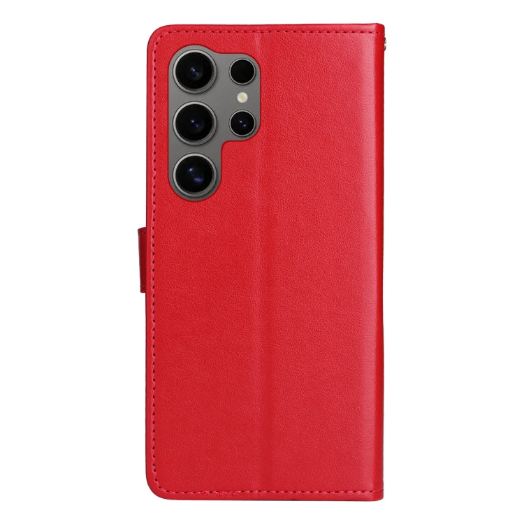 For Samsung Galaxy S25 Ultra 5G Cat and Bee Embossed Flip Leather Phone Case(Red) - Galaxy S25 Ultra 5G Cases by buy2fix | Online Shopping UK | buy2fix