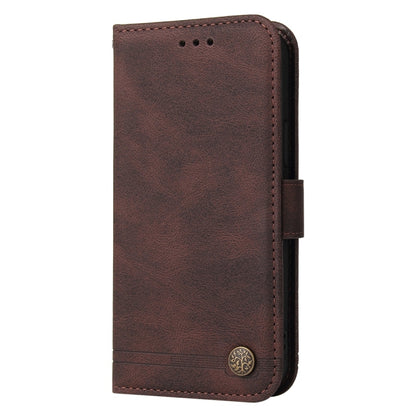 For Samsung Galaxy S25 Ultra 5G Skin Feel Life Tree Metal Button Leather Phone Case(Brown) - Galaxy S25 Ultra 5G Cases by buy2fix | Online Shopping UK | buy2fix