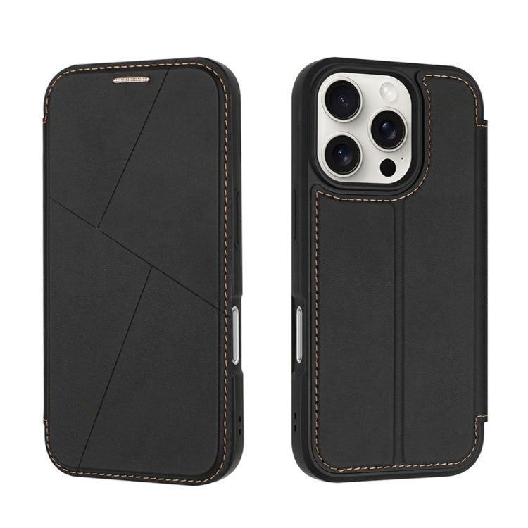 For iPhone 16 Pro Magnetic Armor Series RFID Card Slots Leather Phone Case(Black) - iPhone 16 Pro Cases by buy2fix | Online Shopping UK | buy2fix