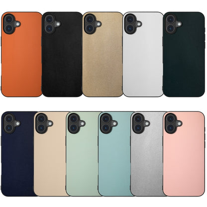 For iPhone 16 Plus PU Leather Black Frame Full Coverage Phone Case(Light Green) - iPhone 16 Plus Cases by buy2fix | Online Shopping UK | buy2fix