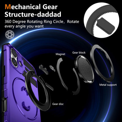 For iPhone 16 Rotating Magnetic Holder Phone Case(Purple) - iPhone 16 Cases by buy2fix | Online Shopping UK | buy2fix