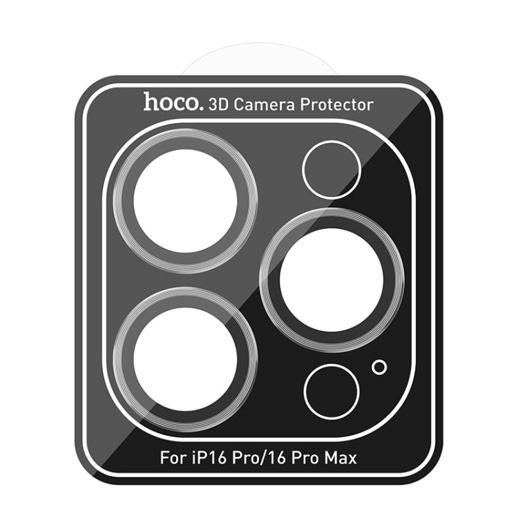 For iPhone 16 Pro / 16 Pro Max hoco V12 Plus 3D Eagle Eye Metal Lens Protective Film(Gold) - iPhone 16 Pro Tempered Glass by hoco | Online Shopping UK | buy2fix