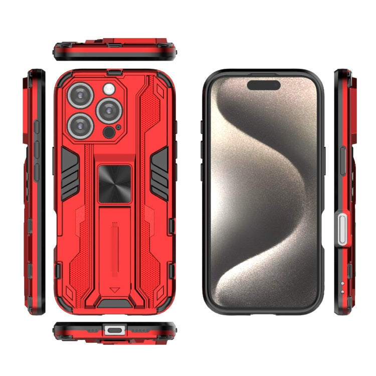 For iPhone 16 Pro Supersonic PC + TPU Holder Phone Case(Red) - iPhone 16 Pro Cases by buy2fix | Online Shopping UK | buy2fix