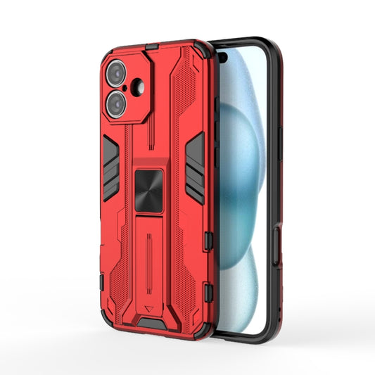 For iPhone 16 Plus Supersonic PC + TPU Holder Phone Case(Red) - iPhone 16 Plus Cases by buy2fix | Online Shopping UK | buy2fix