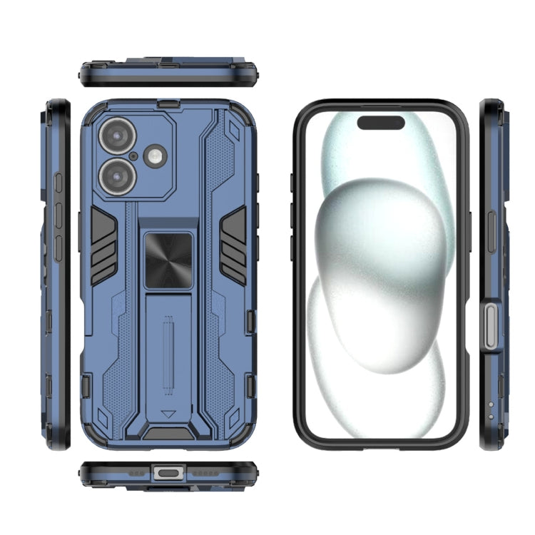 For iPhone 16 Supersonic PC + TPU Holder Phone Case(Grey) - iPhone 16 Cases by buy2fix | Online Shopping UK | buy2fix