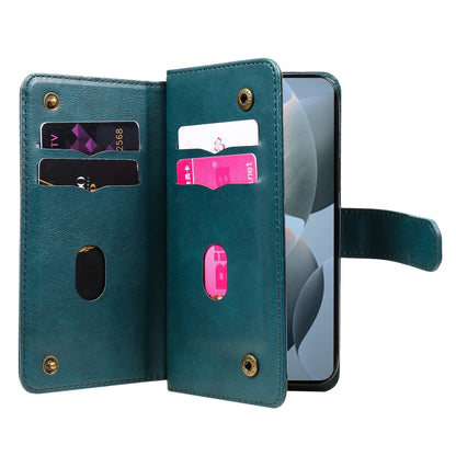 For Redmi K70 Multi-Function Wallet 10 Card Slots Leather Phone Case(Dark Green) - K70 Cases by buy2fix | Online Shopping UK | buy2fix