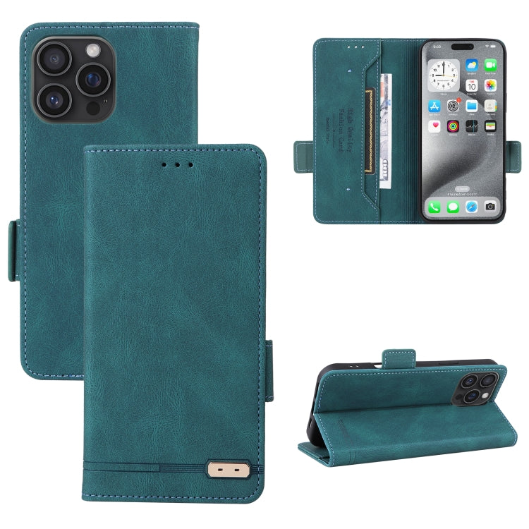 For iPhone 16 Pro Max Magnetic Clasp Leather Phone Case(Green) - iPhone 16 Pro Max Cases by buy2fix | Online Shopping UK | buy2fix