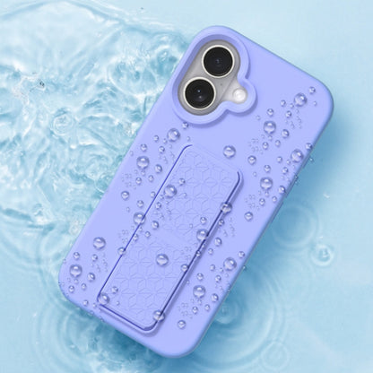 For iPhone 16 Liquid Silicone Holder Phone Case(Navy Blue) - iPhone 16 Cases by buy2fix | Online Shopping UK | buy2fix