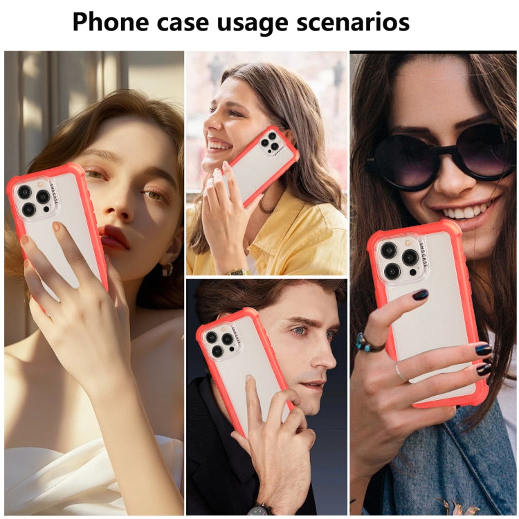 For iPhone 16 Plus Transparent Matte TPU Hybrid PC 3-in-1 Phone Case(Orange) - iPhone 16 Plus Cases by buy2fix | Online Shopping UK | buy2fix