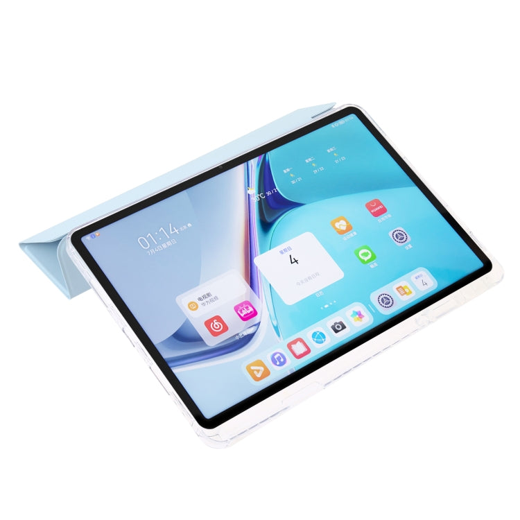 For Huawei Matepad SE 11 2024 Clear Acrylic 3-Fold Leather Tablet Case(Ice Blue) - Huawei by buy2fix | Online Shopping UK | buy2fix