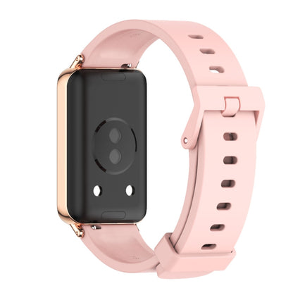 For Honor Band 9 MIJOBS Solid Color Silicone Watch Band(Pink Rose Gold) - Watch Bands by MIJOBS | Online Shopping UK | buy2fix