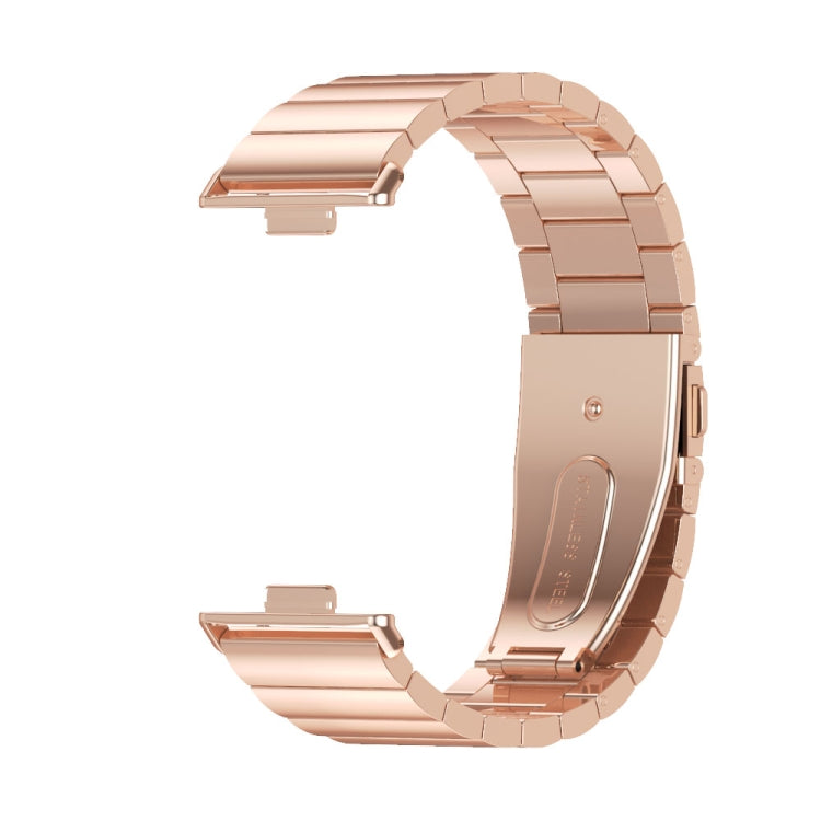 For Huawei Watch Fit3 MIJOBS Bamboo Stainless Steel Watch Band(Rose Gold) - Watch Bands by MIJOBS | Online Shopping UK | buy2fix