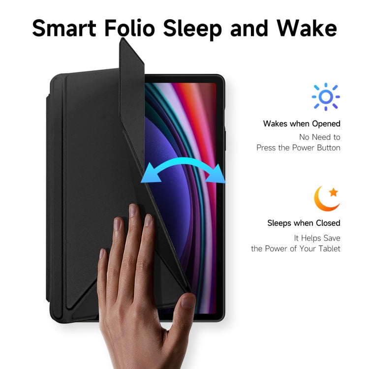 For Samsung Galaxy Tab S9+ / S9 FE+ DUX DUCIS Magi Series Smart Leather Tablet Case(Black) - Galaxy Tab S9+ Cases by DUX DUCIS | Online Shopping UK | buy2fix