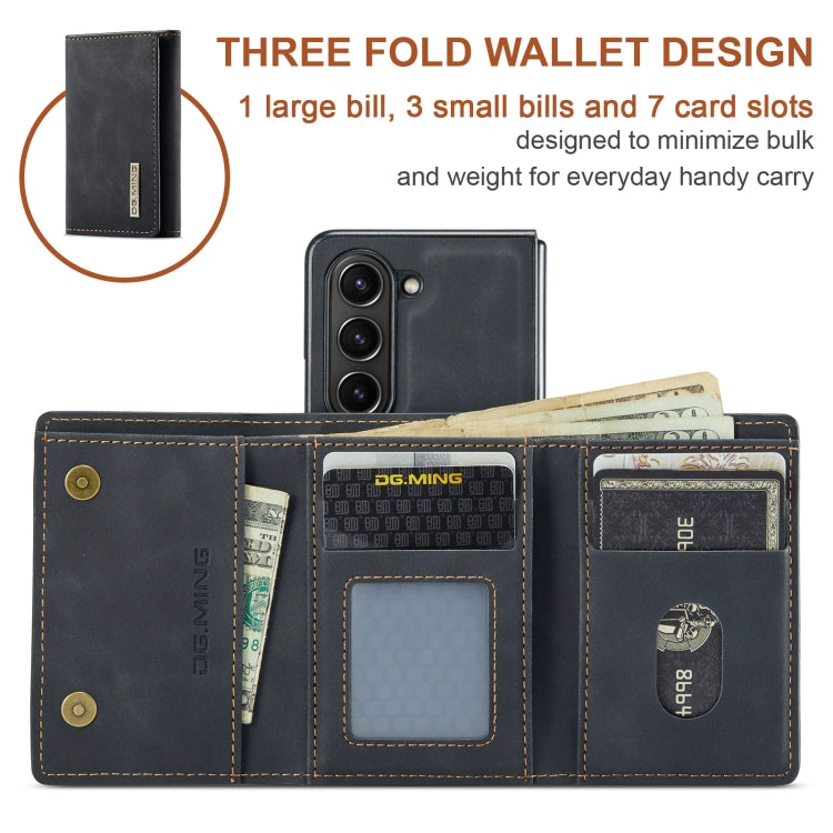 For Samsung Galaxy Z Fold6 DG.MING M1 Series 3-Fold Multi Card Wallet + Magnetic Phone Case(Black) - Galaxy Z Fold6 5G Cases by DG.MING | Online Shopping UK | buy2fix