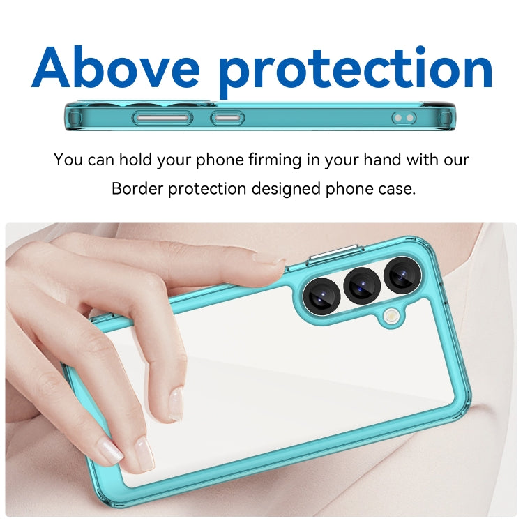 For Samsung Galaxy S25 5G Colorful Series Acrylic Hybrid TPU Phone Case(Transparent Blue) - Galaxy S25 5G Cases by buy2fix | Online Shopping UK | buy2fix