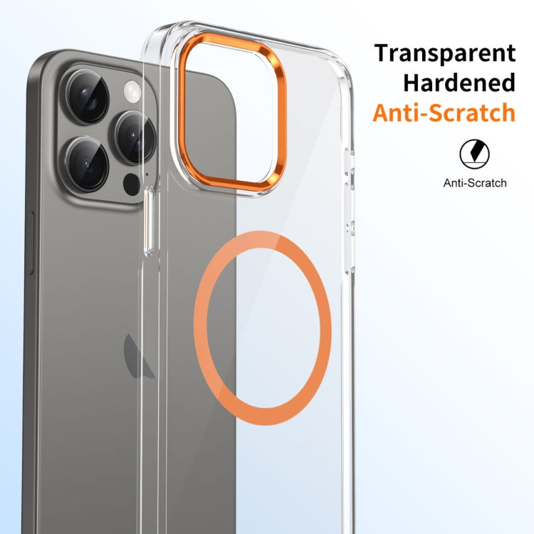 For iPhone 16 Pro Ice Feel HD Transparent MagSafe PC Full Coverage Phone Case(Orange) - iPhone 16 Pro Cases by buy2fix | Online Shopping UK | buy2fix