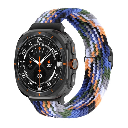 For Samsung Galaxy Watch Ultra 47mm Slide Buckle Nylon Braided Watch Band(Denim Color) - Watch Bands by buy2fix | Online Shopping UK | buy2fix