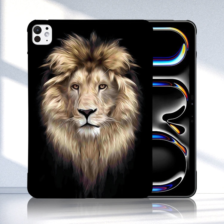 For iPad Pro 11 2024 Color Painting Pattern Smart Tablet TPU Case(Lion) - iPad Pro 11 2024 Cases by buy2fix | Online Shopping UK | buy2fix